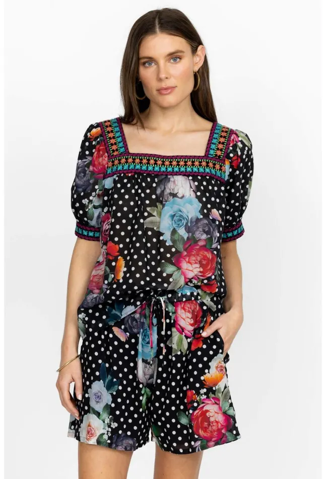 Women Polkalona Square Neck Park Blouse Polkalona Johnny Was Tops