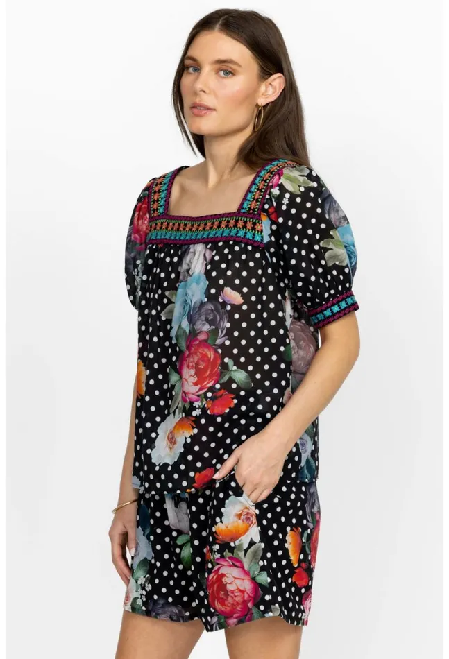 Women Polkalona Square Neck Park Blouse Polkalona Johnny Was Tops