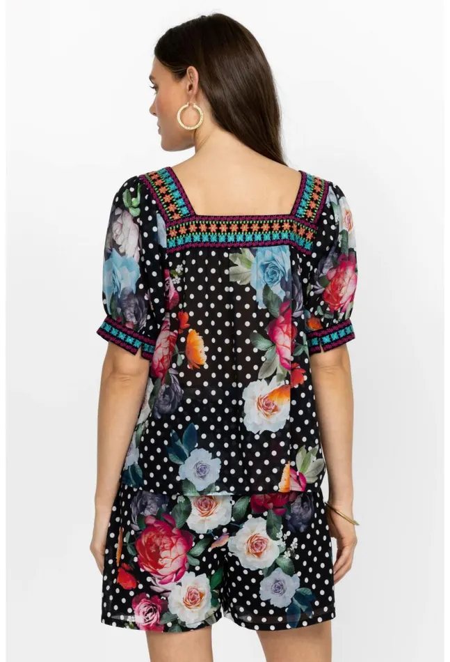 Women Polkalona Square Neck Park Blouse Polkalona Johnny Was Tops