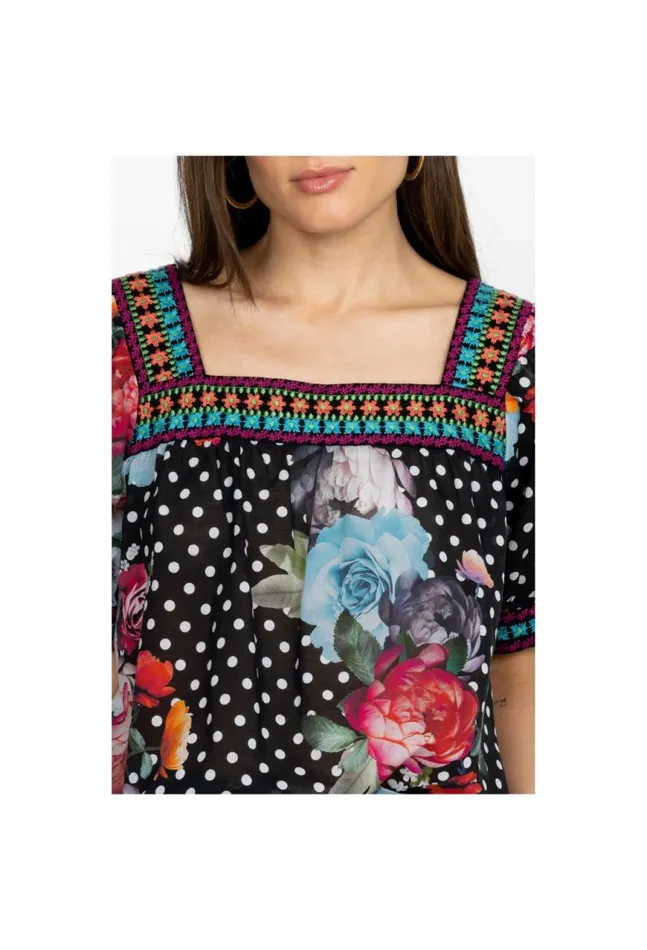Women Polkalona Square Neck Park Blouse Polkalona Johnny Was Tops