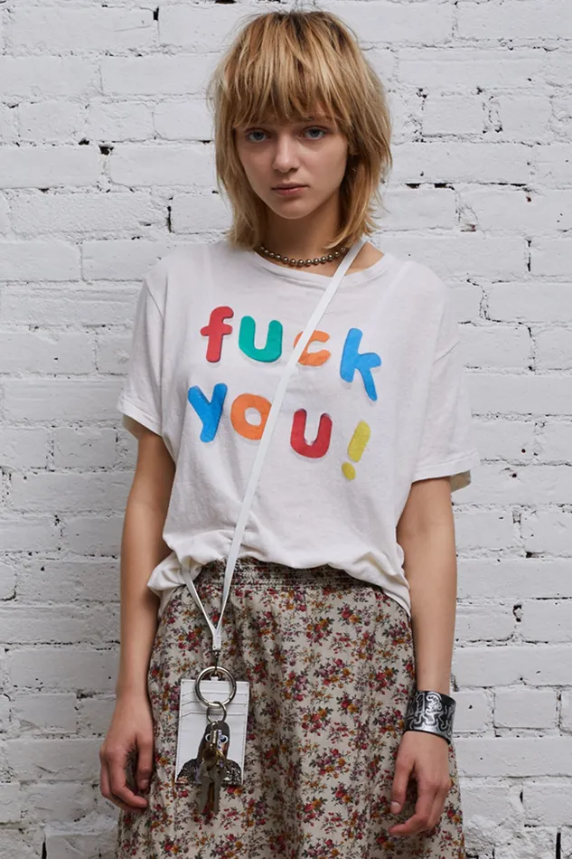Women R13 Fu Boy TShirt 8211 Ecru TShirts