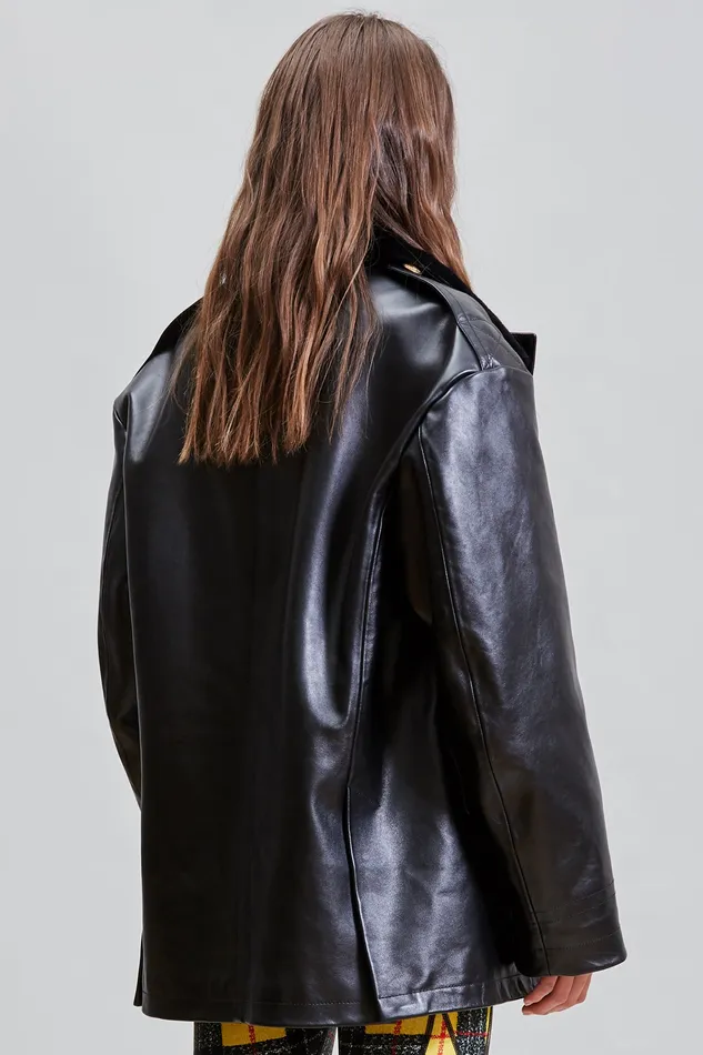 Women R13 Leather Policeman Coat Jackets and Coats