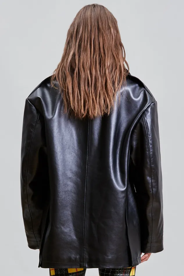 Women R13 Leather Policeman Coat Jackets and Coats