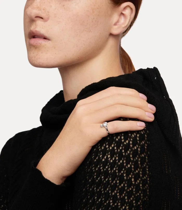Women Reina Petite Ring Platinumwhitecz Vivienne Westwood Classic Styles Women Reina Petite Ring Platinumwhitecz Vivienne Westwood Classic Styles