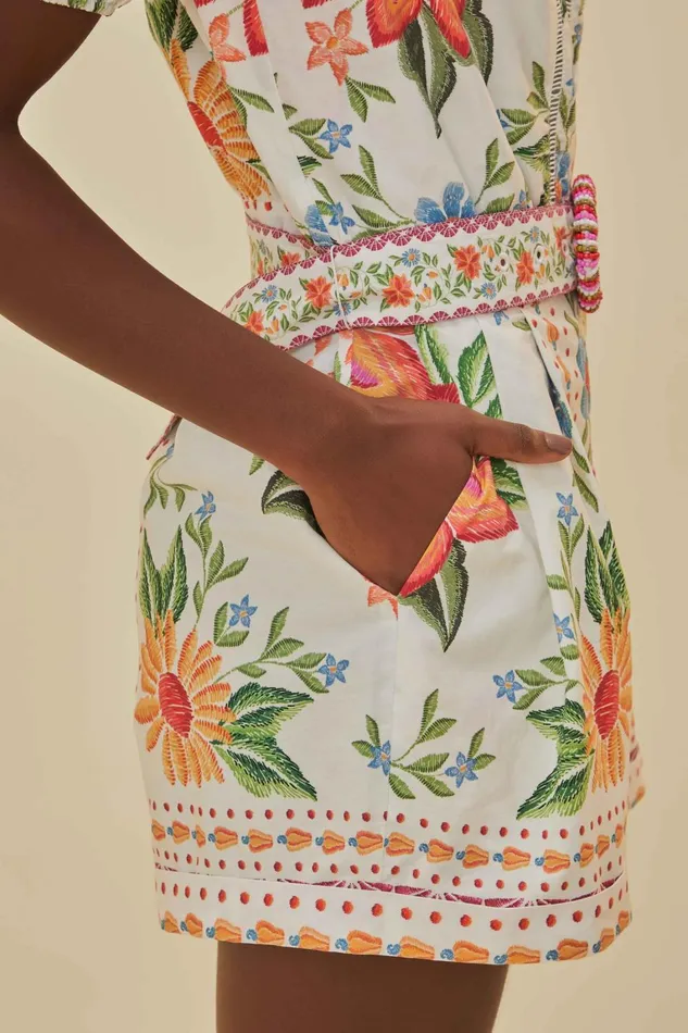 Women Rompers Farm Rio OffWhite Bloom Garden Lenzing Ecovero Euroflax Romper