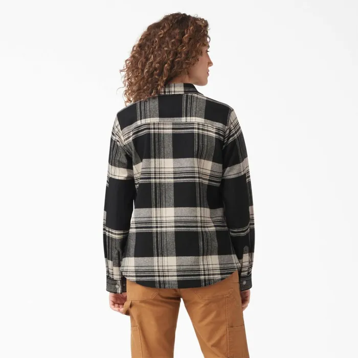 Womens DuraTech Renegade Flannel Shirt OatmealBlack Plaid Oatmealblack Plaid b2a Women Dickies Button Up Womens DuraTech Renegade Flannel Shirt OatmealBlack Plaid Oatmealblack Plaid b2a Women Dickies Button Up