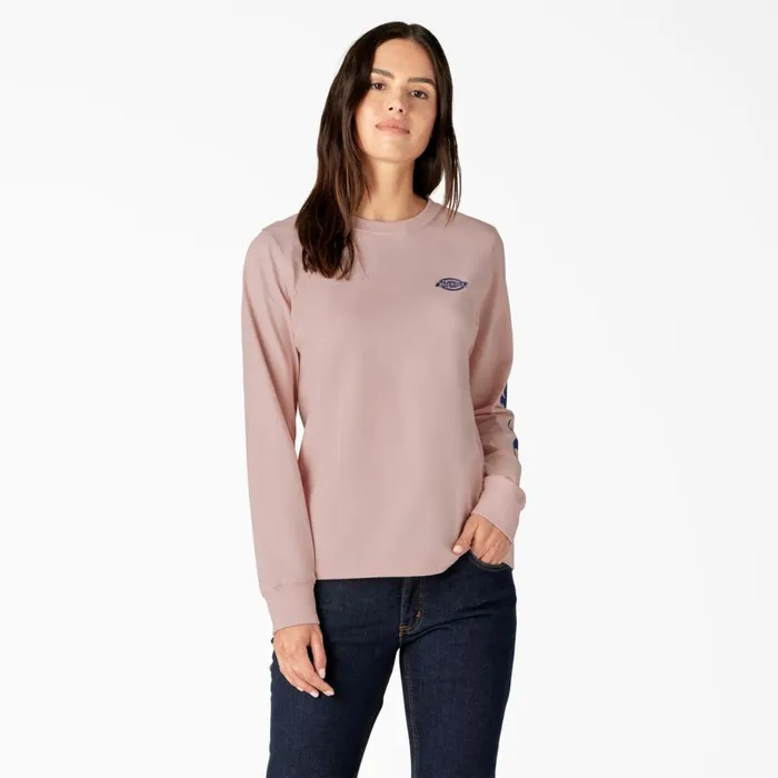 Womens Long Sleeve Heavyweight Graphic TShirt Peach Whip Peach Whip p2w Women Dickies TShirts Womens Long Sleeve Heavyweight Graphic TShirt Peach Whip Peach Whip p2w Women Dickies TShirts
