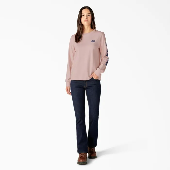 Womens Long Sleeve Heavyweight Graphic TShirt Peach Whip Peach Whip p2w Women Dickies TShirts Womens Long Sleeve Heavyweight Graphic TShirt Peach Whip Peach Whip p2w Women Dickies TShirts