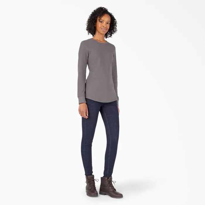 Womens Long Sleeve Thermal Shirt Graphite Gray Graphite Gray gad Women Dickies Work Tops Womens Long Sleeve Thermal Shirt Graphite Gray Graphite Gray gad Women Dickies Work Tops