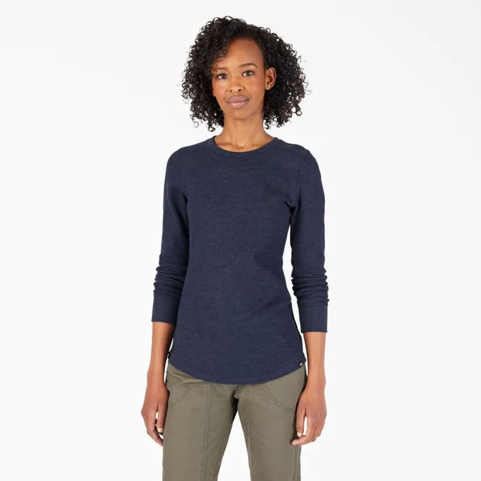 Womens Long Sleeve Thermal Shirt Ink Navy Ink Navy isd Women Dickies Work Tops