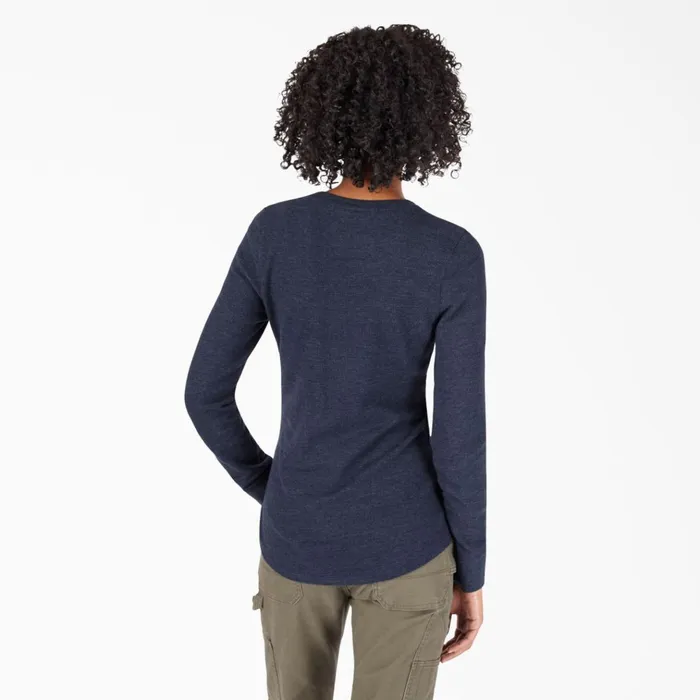 Womens Long Sleeve Thermal Shirt Ink Navy Ink Navy isd Women Dickies Work Tops Womens Long Sleeve Thermal Shirt Ink Navy Ink Navy isd Women Dickies Work Tops