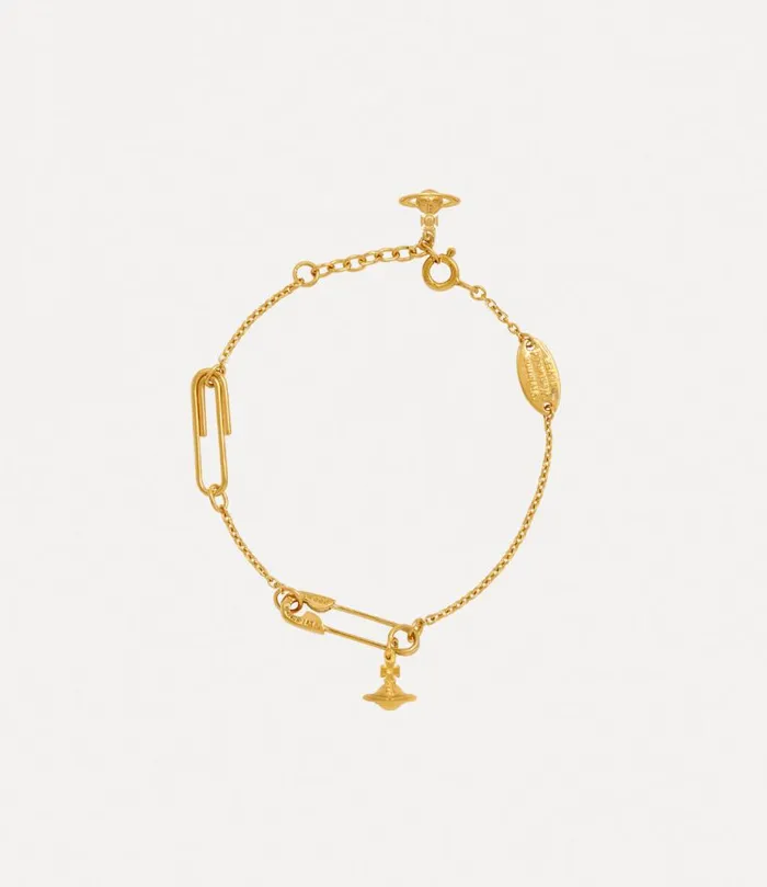 Women Safety Pin Bracelet Gold Vivienne Westwood Bracelets