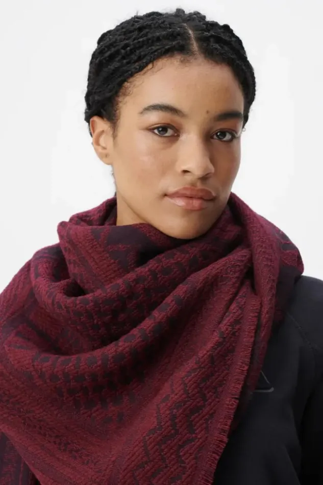 Women Scarfs and Triangles Lala Berlin Scarf Anais Wool Mix Zebra Fudge