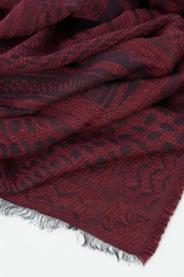 Women Scarfs and Triangles Lala Berlin Scarf Anais Wool Mix Zebra Fudge