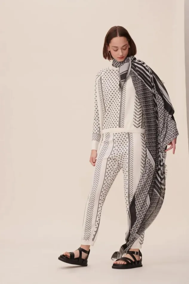 Women Scarfs and Triangles Lala Berlin Scarf Monogram Viscose Mix Blackwhite