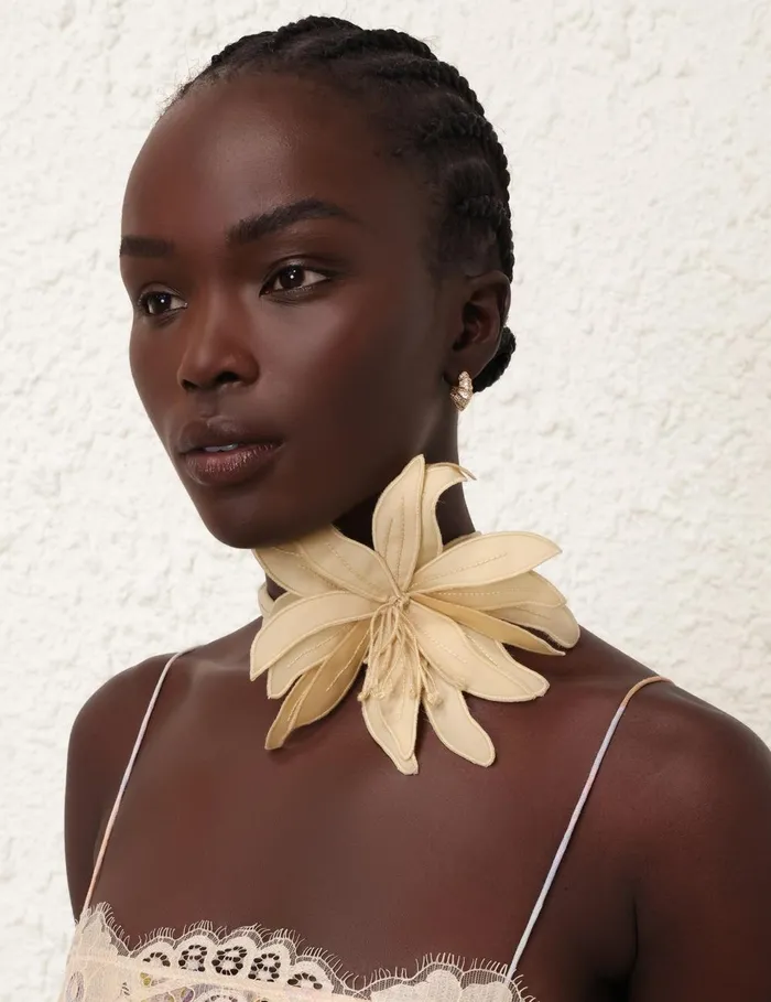 Women Scarves Zimmermann Flower Scarf Cream