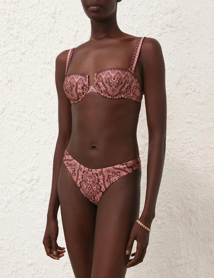 Women Separates Zimmermann Ottie Balconette Bra Coral Paisley