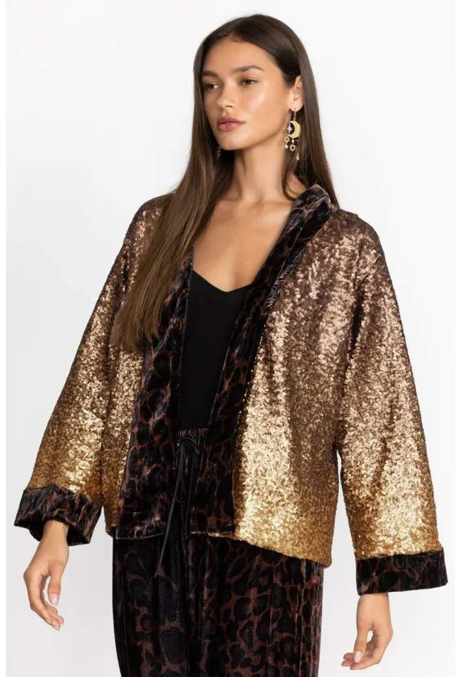 Women Sequin Gold Plaza Kimono Gold Johnny Was Kimonos