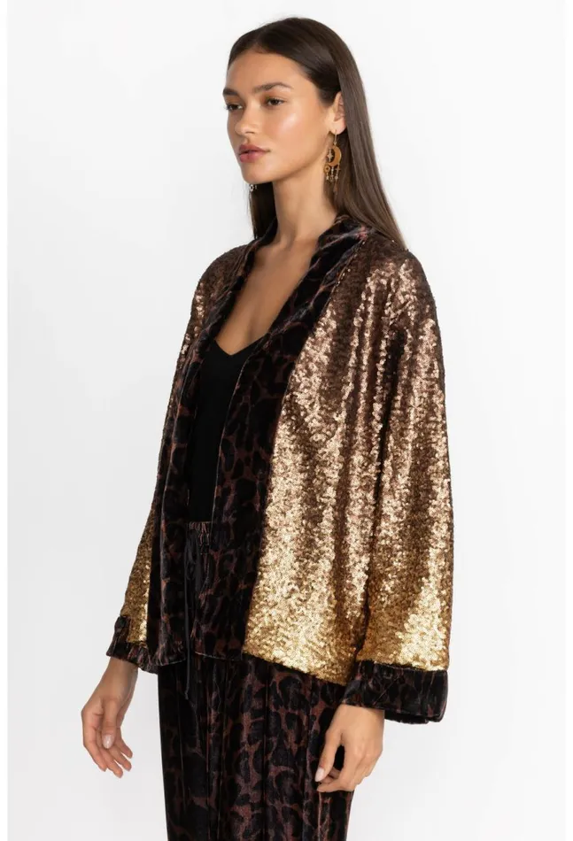 Women Sequin Gold Plaza Kimono Gold Johnny Was Kimonos