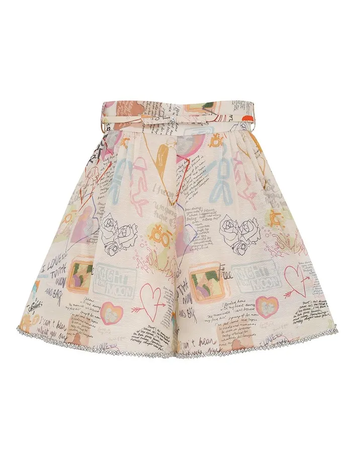 Women Shorts and Pants Zimmermann Crush Belted Tuck Skort Dear Diary