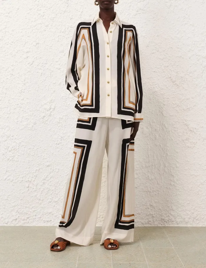 Women Shorts and Pants Zimmermann Draw Waist Pant Stripe