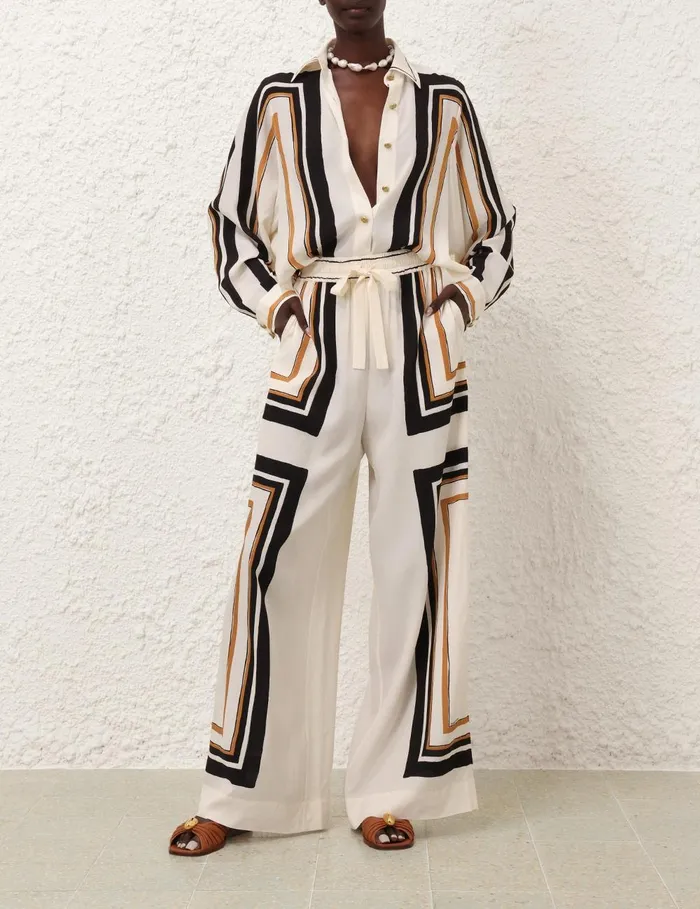 Women Shorts and Pants Zimmermann Draw Waist Pant Stripe