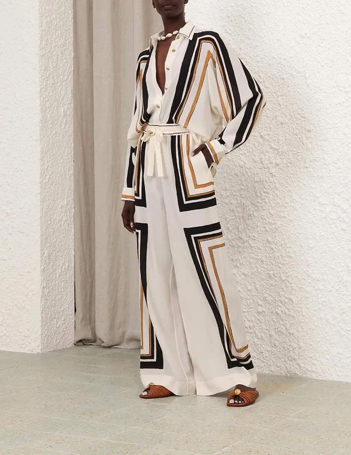 Women Shorts and Pants Zimmermann Draw Waist Pant Stripe