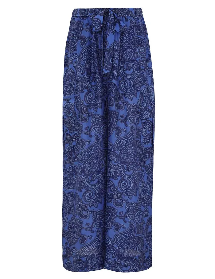 Women Shorts and Pants Zimmermann Ottie Relaxed Pant Blue Paisley