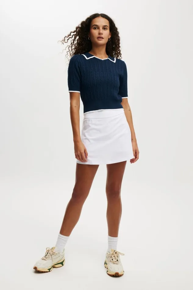 Women Shorts and Skirts Cotton On Pleated Ace Skirt White