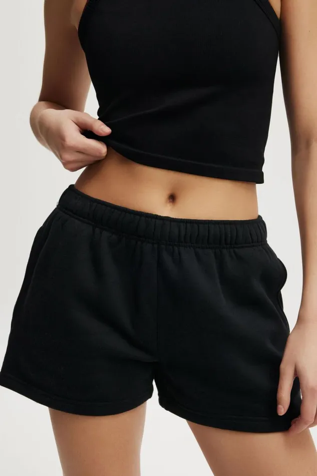 Women Shorts and Skirts Cotton On Plush Essential Gym Short Black Women Shorts and Skirts Cotton On Plush Essential Gym Short Black