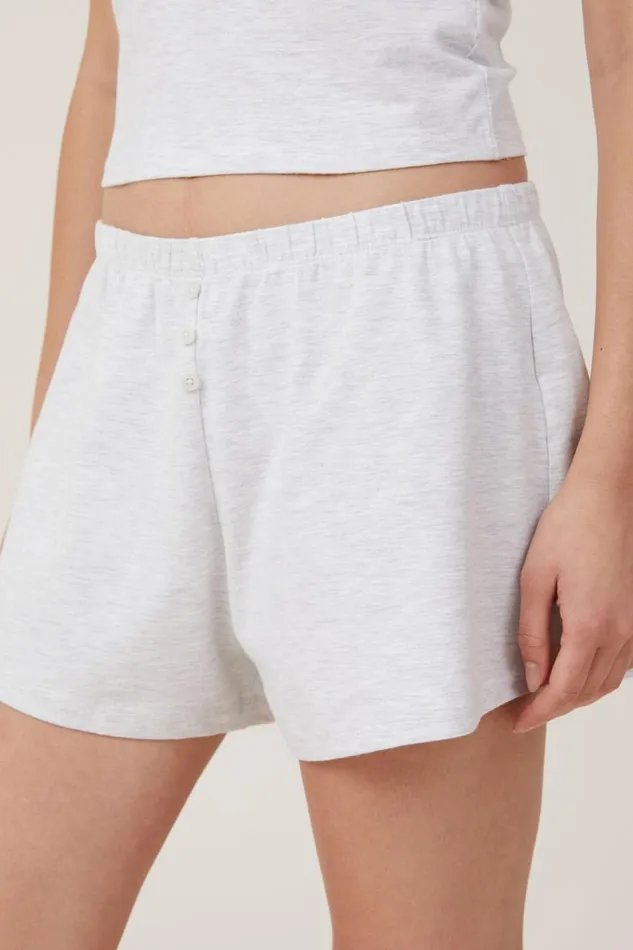 Women Shorts Cotton On Peached Jersey Short Light Grey Marle