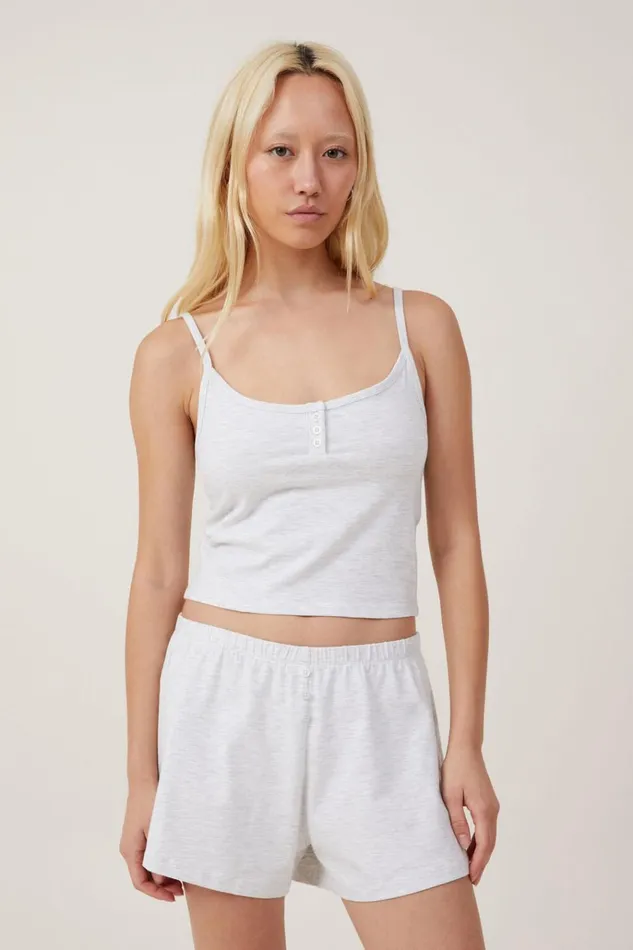 Women Shorts Cotton On Peached Jersey Short Light Grey Marle
