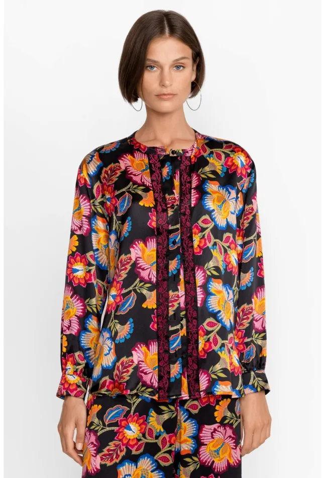 Women Sidonia Mandarin Button Down Shirt Sidonia Johnny Was Tops
