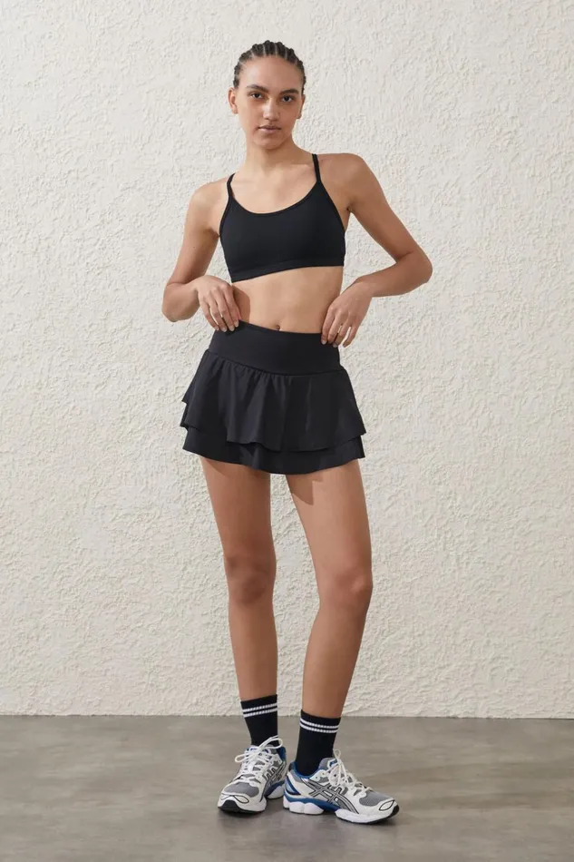 Women Skirts Cotton On Active Woven Ruffle Hem Skirt Black