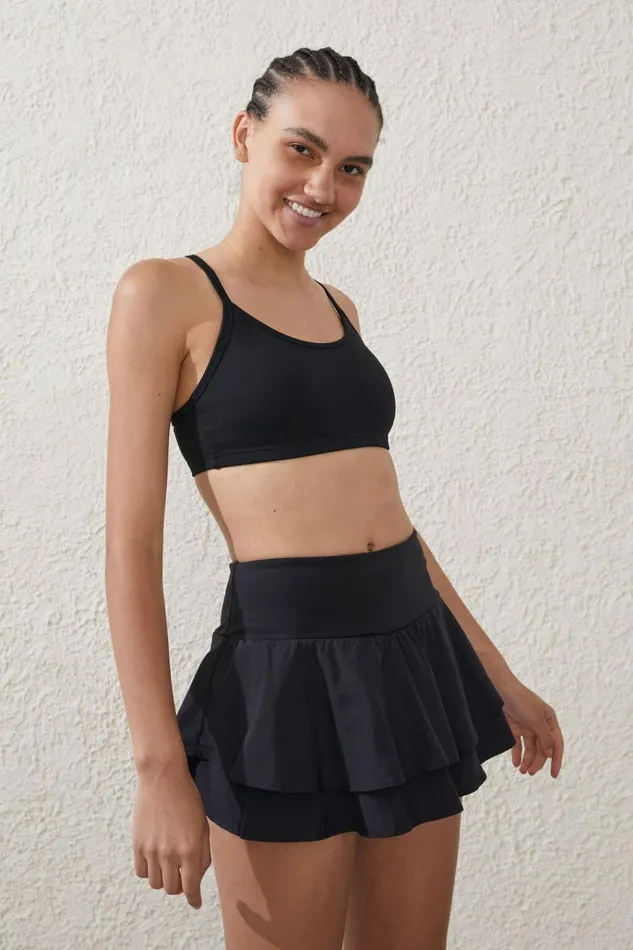 Women Skirts Cotton On Active Woven Ruffle Hem Skirt Black