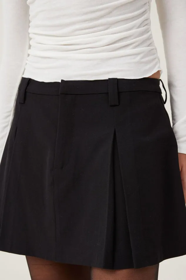 Women Skirts Cotton On Luis Pleated Suiting Skirt Black
