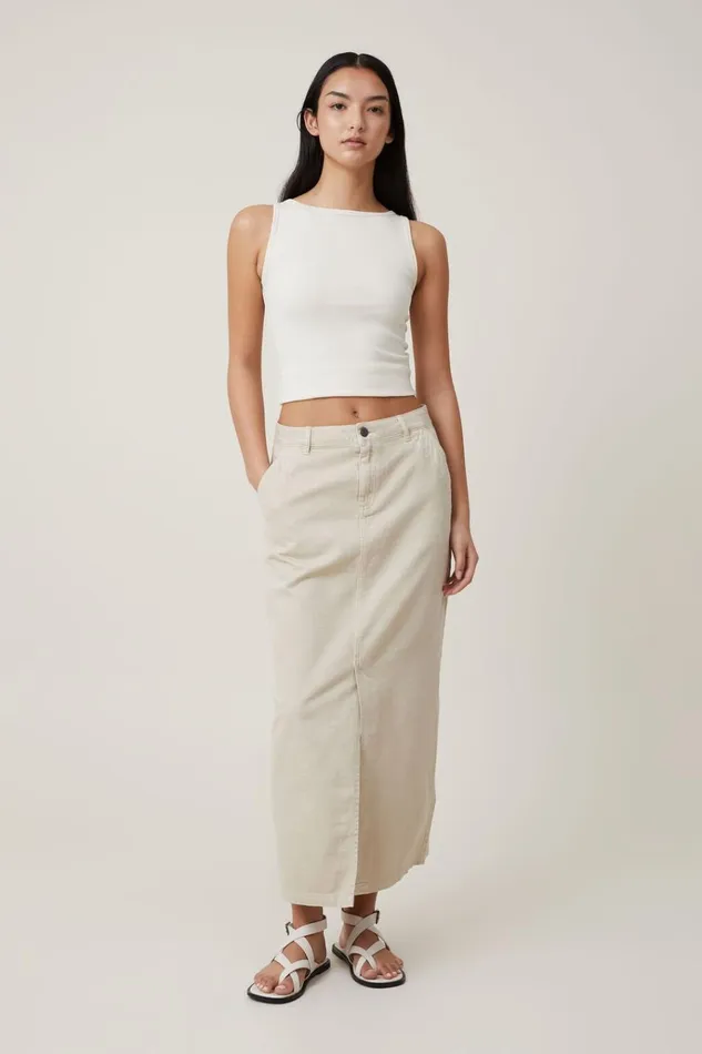 Women Skirts Cotton On Ryder Utility Maxi Skirt Stone