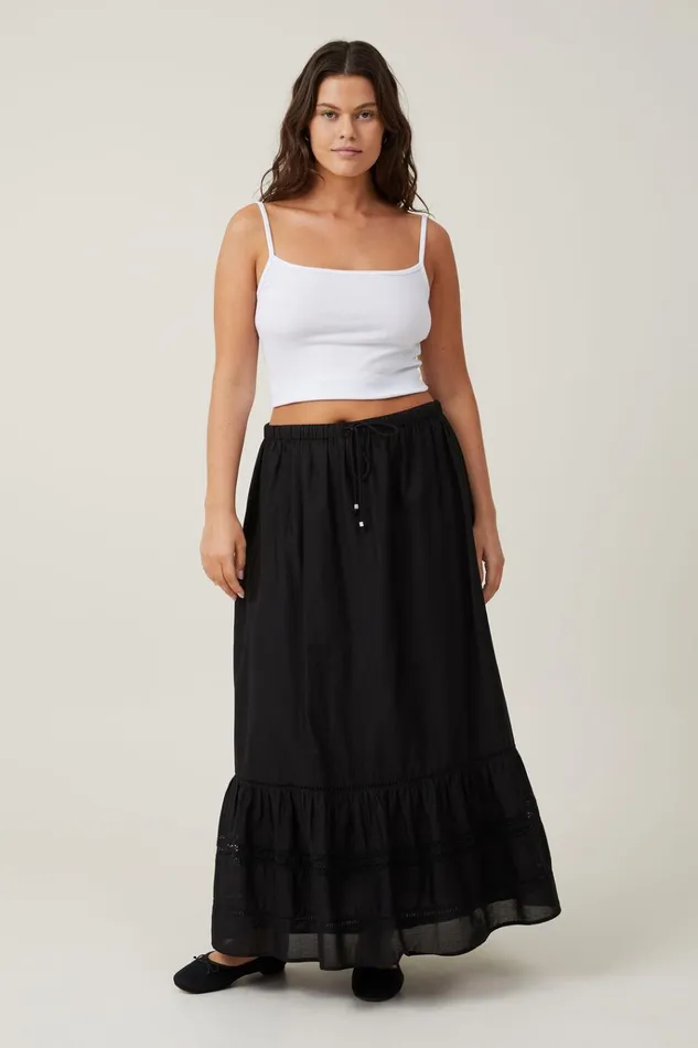 Women Skirts Cotton On Rylee Lace Maxi Skirt Black
