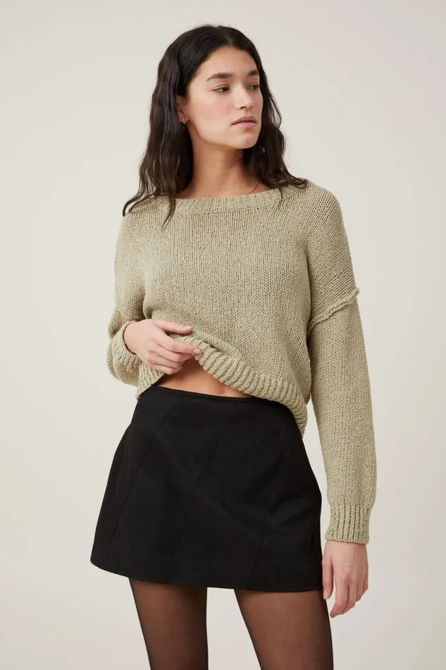 Women Skirts Cotton On Suede Mini Skirt Black