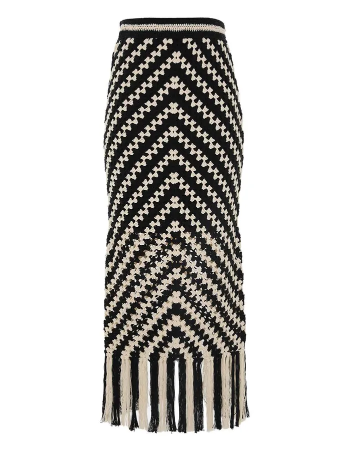 Women Skirts Zimmermann Halliday Hand Crochet Skirt Chevron