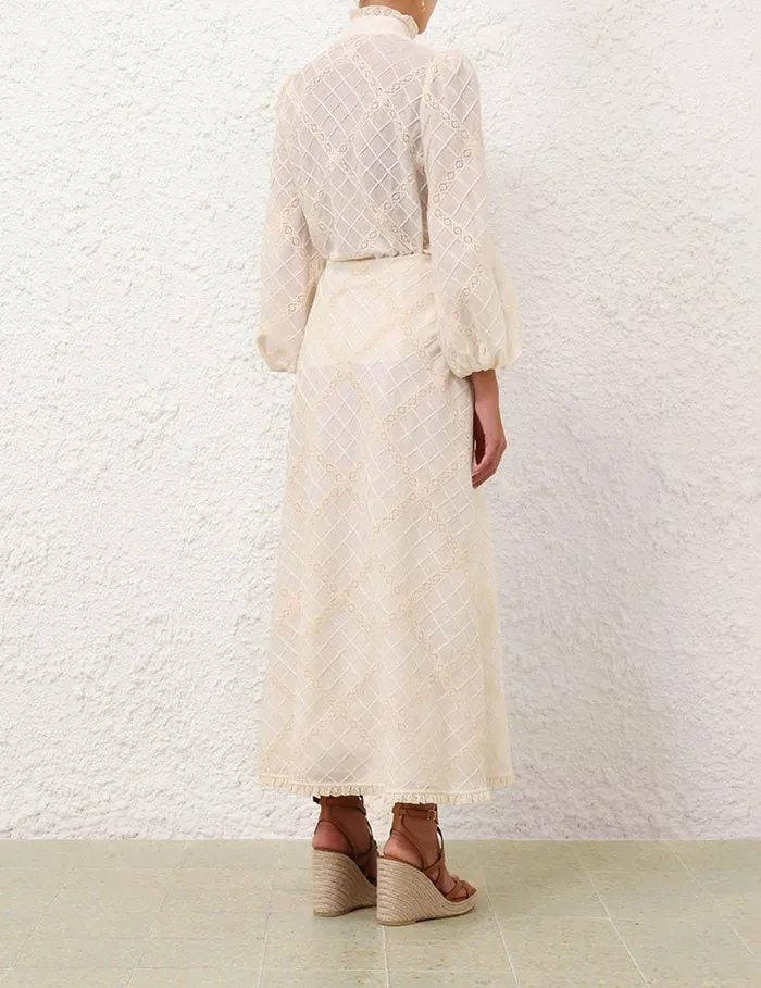 Women Skirts Zimmermann Tallow Lace Trim Bias Skirt Tea