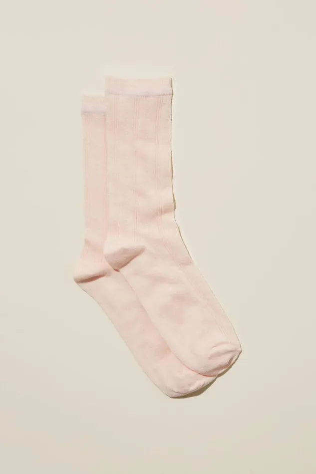 Women Socks Cotton On Pretty Pointelle Socks Soft Pink