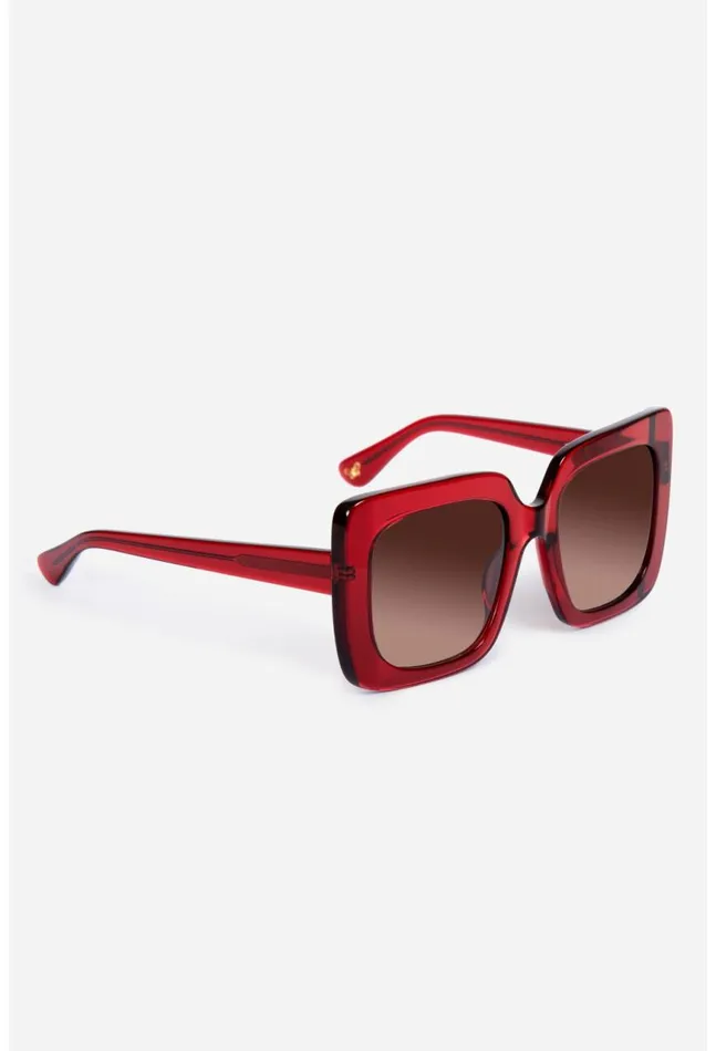 Women Sutton Sunglasses Solid Red Johnny Was Eye Wear