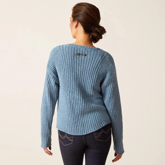 Women Sweaters and Cardigans Ariat Daneway Sweater Blue Shadow Women Sweaters and Cardigans Ariat Daneway Sweater Blue Shadow