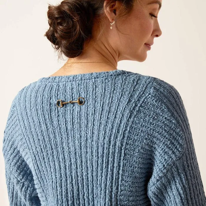 Women Sweaters and Cardigans Ariat Daneway Sweater Blue Shadow Women Sweaters and Cardigans Ariat Daneway Sweater Blue Shadow