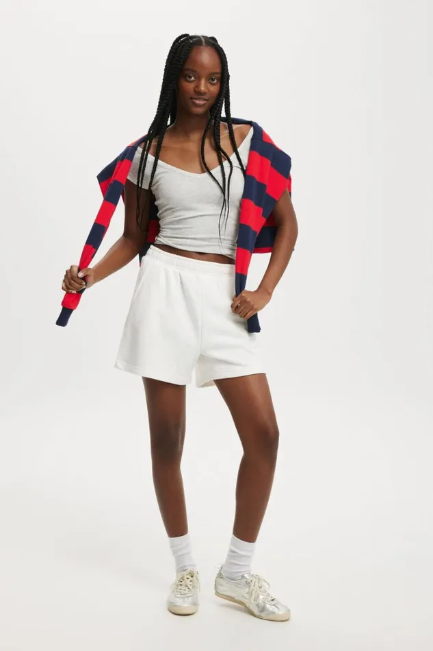 Women Sweats and Hoodies Cotton On Classic Fleece Short White