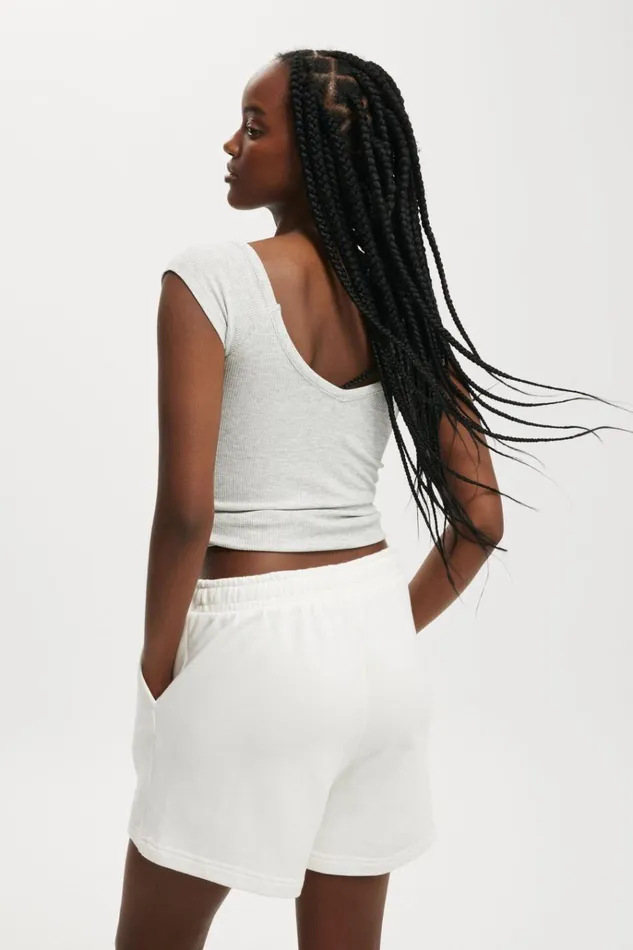 Women Sweats and Hoodies Cotton On Classic Fleece Short White