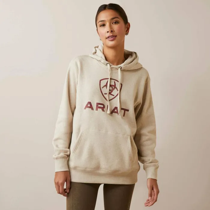Women Sweatshirts and Hoodies Ariat REAL Ombre Shield Hoodie Oatmeal Heather