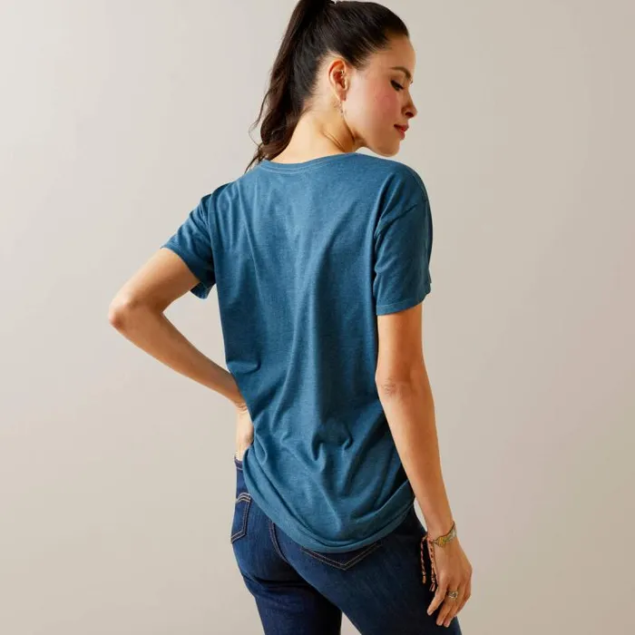Women TShirts and Tops Ariat Ariat Amarillo TShirt Steel Blue Heather Women TShirts and Tops Ariat Ariat Amarillo TShirt Steel Blue Heather