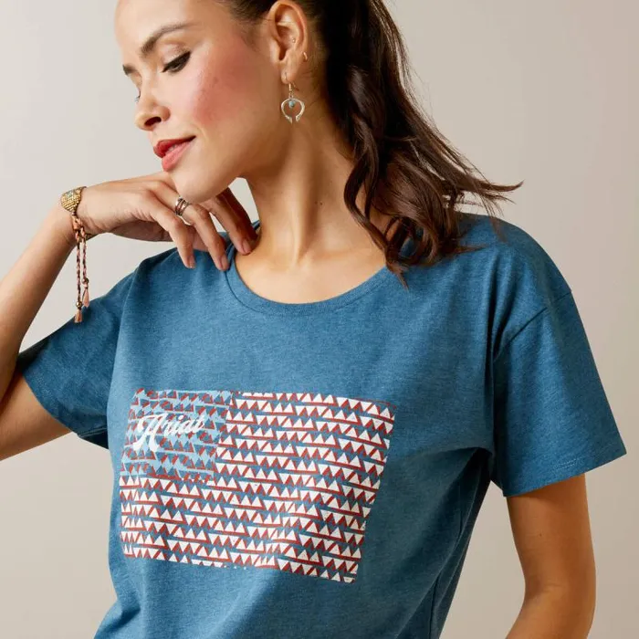 Women TShirts and Tops Ariat Ariat Amarillo TShirt Steel Blue Heather Women TShirts and Tops Ariat Ariat Amarillo TShirt Steel Blue Heather